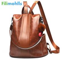 2022 Anti Theft Backpack Mochila Feminina Vintage Bagpack School Leather Bags For Women's Back Pack Backpack Women S2045 2024 - buy cheap