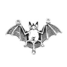 DoreenBeads Fashion Zinc Based Alloy Connectors Halloween Bat Animal Heart Water Drop Silver Color Jewelry DIY Charms, 10 PCs 2024 - buy cheap