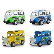 Mini Alloy Car School Bus Door Open Vehicles Diecast Metal Bus Toy Pull Back Function Classic Car for Boys Children Xmas Gifts 2024 - buy cheap