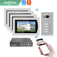 Jeatone Tuya smart 7 inch WIFI Doorbell Video intercoms for 4 Floors Apartment wireless AHD door camera 2024 - buy cheap