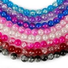 40CM  4 6 8 10mm round beads glass cracked beads colorful pears  for DIY bracelet earrings necklace fashion jewelry accessories 2024 - buy cheap