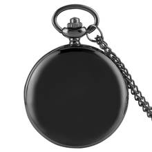 Classic Large Black Dial Pocket Watch For Men Generous Closure Pocket Watches Leisure Necklace Chain Pendant Watch 2024 - buy cheap