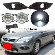 Luces antiniebla LED halógenas para Ford Focus sedan 2009-2011, cubiertas de faros antiniebla, marco de lámparas, arnés de rejilla, kit de cables de interruptor 2024 - compra barato