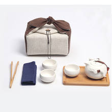 XMT-HOME Traveling set porcelain teapot cups tray bags tea box portable travel set teaware 2024 - buy cheap