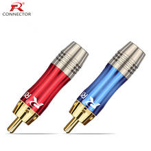 Conector RCA chapado en oro, adaptador de enchufe macho de vídeo/Audio, Cable de 6mm, negro + rojo, 2 uds. 2024 - compra barato