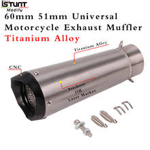 Silenciador de Escape Universal para motocicleta, tubo de Escape de aleación de titanio, 60mm y 51mm, para MT10, CBR1000, S1000RR, Z900 2024 - compra barato