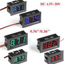 Mini voltímetro digital, voltímetro digital verde/azul/verde para veículos e motos elétricas de cc 4.5v a 30v 2024 - compre barato