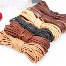 5 Meters Retro High Quality Genuine Leather Cord 3mm Round/Flat Strand Cow Leather Rope For Handmade DIY Accessories 2024 - buy cheap