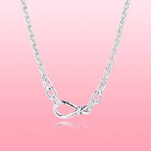 Chunky Infinity Knot Chain Necklace 925 Sterling Silver Necklaces & Pendants for Women Girls Jewelry Gift Colgantes Wholesale 2024 - buy cheap