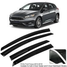 Visor para janela de fumaça, ford focus 4 portas, hatchback st, ondulado, estilo 3d, à prova de vento, 2012 a 2018 2024 - compre barato