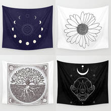 Tapiz con frase de Luna, decoración de pared de margaritas, flores, blancas, árbol salvavidas, colgante de color rosa con citas, Ojos de demonio, negro 2024 - compra barato