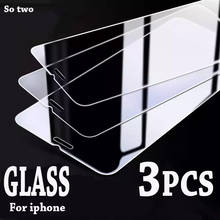 3 шт защитное закаленное стекло для iPhone 6 7 8 Plus X 11 протектор экрана для iPhone X XS max XR 11 Pro Max 6S Plus стеклянная пленка 2024 - купить недорого