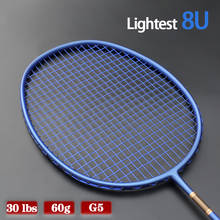 Ultra Light 8U 60G 100% Carbon Fiber Badminton Rackets With String Bags 22-30LBS G5 Professional Racquet Sports For Adult 2024 - buy cheap