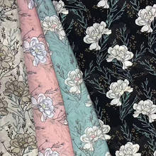 New Fashion Dress Chiffon Fabric 4 Flower Print 75D Sewing DIY Sunscreen Cosplay Fabric 2024 - buy cheap