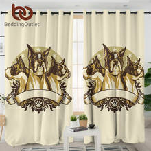 BeddingOutlet Bulldog Curtain for Living Room Cute Dog Bedroom Curtain Cartoon Paw Print Blackout Window Treatment Drapes 1pc 2024 - buy cheap
