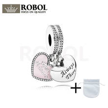 791950CZ 2021 Popular 100% 925 Sterling Silver The double love pendant can be used as a gift for a good friend Jewelry For Women 2024 - buy cheap