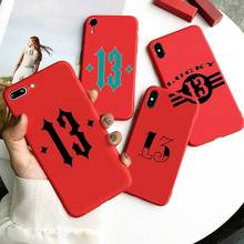 Funda de teléfono con número de la suerte 13, Color rojo caramelo para iPhone 11, 12 mini pro, XS MAX, 8, 7, 6, 6S Plus, X, SE, 2020, XR 2024 - compra barato