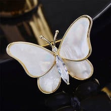 Beautiful Natural Fritillary Butterfly Brooches for Women Suit Dress Brooch Jewelry Luxury Cubic Zirconia Insect broche femme 2024 - buy cheap