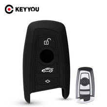 KEYYOU For BMW 3 5 7 Series 2009-2016 X3 X4 Smart Card Remote Fob Cover 3 Button Silicone Car Key Case 2024 - buy cheap