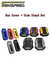 SEMSPEED Motorcycle adv150 Key Cover Holder Set Foot Kickstand Side Stand Pads Support Extension Pad Plate Kit for Honda ADV 150 2024 - buy cheap