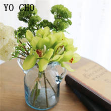 YO CHO-ramo de Flores de orquídeas artificiales, 6 cabezas, para novia, damas de honor, accesorios de boda 2024 - compra barato