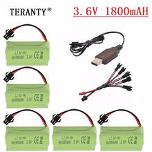 (T modelo) bateria recarregável ni-mh 3.6v 1800mah, carregador 3.6v para carro/tanque de brinquedo rc, trem, barco, arma aa 3.6v 2024 - compre barato