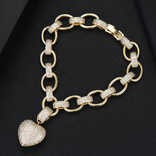 Jimbora New Famous Brand Trendy Chain Heart Pendat Bracelet Zirconia for women Wedding Engagement Dubai bracelet for women 2020 2024 - buy cheap