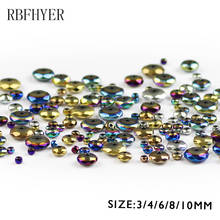 RBFHYER-piedra Natural de hematita, 3/4/6/8/10MM, Color plano, redondo, facetado, cuentas sueltas de varios colores, fabricación de joyas 2024 - compra barato
