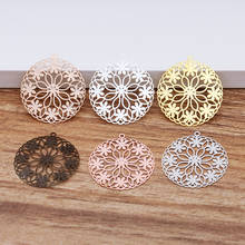 50 pcs/lot 26 mm Copper Metal Filigree Earring Pendant Connector Charms For Jewelry Making 2024 - buy cheap