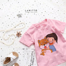 Girl T Shirt Cartoon Cute Foreign Shiba Inu Girl Baby Clothes Compassionate Children Clothes Pink Boys Clothes Kids Clothes Boys 2024 - buy cheap