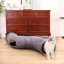 New Funny Cat Play Tunnel Foldable 2 Holes 130CM Cat Tunnel Play Crinkle Sound Cat Rabbit Play Tunnel With Ball Kitten Cat Toy 2024 - buy cheap