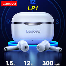 Беспроводная гарнитура Lenovo LP1, TWS наушники Bluetooth 5,0, водонепроницаемая Спортивная гарнитура, вкладыши, шумоподавление, микрофон, Двойные стерео, HIFI, басы, сенсорные 2024 - купить недорого