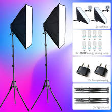 Kit de iluminación para estudio fotográfico, Softbox de luz de 50x70CM con 8 bombillas LED de 150W, lámpara de relleno para vídeo en vivo 2024 - compra barato