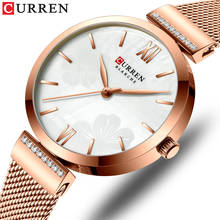 CURREN Woman Watch Quartz Beautiful Flower Dial Top Brand Luxury Women's Watches Ladies Rose Gold Wristwatch Girls Clock Female 2024 - buy cheap