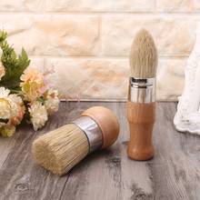 2Pcs/Set Round and Pointed Chalk Paint Wax Brush Ergonomic Wood Handle Natural Bristle Brushes Furniture Painting Tool 2024 - buy cheap