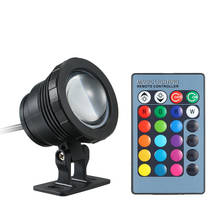 AC/DC 12V 10W RGB LED Underwater Light Submersible Lamp with Remote Control Lighting Effects IP65 Waterproof for Pool Aquarium 2024 - buy cheap