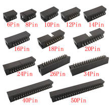 Conector pcb de doble fila para caja idc, 10 unids/lote DC3 DIP 6P ~ 50Pin recto, 2,54mm, ISP IDC JTAG DC3 2024 - compra barato