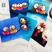 15 * 15cm Positioning Hand Dyed Cloth Couple Bird 100% Cotton Canvas DIY Canvas Decorative Pocket Purse Patchwork Fabric 2024 - buy cheap