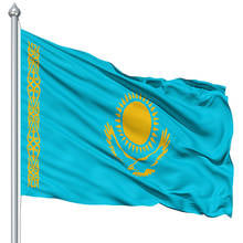 kazakhstan   Flag 3x5FT  150X90CM 100D  Polyester Brass Grommets Custom Flag Hot Selling 2024 - buy cheap