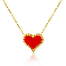 Love Heart Pendant Necklace for Women Short Chain Necklaces Stainless Steel Gold Sliver Color Collier Collar Bijou Accessory 2024 - buy cheap