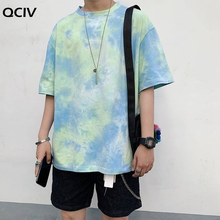 Men Short Sleeve T-shirts Summer Tie Dye Hip-hop Korean Harajuku Oversize Couples Mens Gradient Casual Fashion Ins Streetwear 2024 - buy cheap