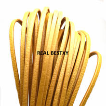 Real bestxy 1 m/lote super fibra 4*3mm cordas de couro para colar pulseiras que fazem cordões de couro plana tiras de cor natural diy 2024 - compre barato