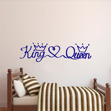 Romântico rei rainha frase vinil decalque da parede para decoração do quarto adesivo de parede wallsticker quarto do bebê adesivos pvc mural 2024 - compre barato