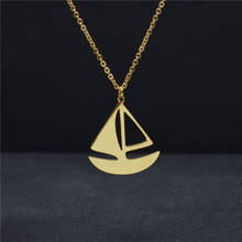 Collier Ketting Boho Jewelry Gold Sail Boat Choker Pendant Necklace For Women Stainless Steel Chain Men Travel Gift 2024 - buy cheap