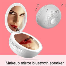Espelho de maquiagem bluetooth-orador compatível mini sem fio 3x ampliação espelho de vaidade led usb alto-falante 2024 - compre barato