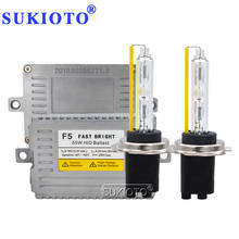 SUKIOTO-Kit de xenón de luz para coche, lámpara de xenón superrápido brillante de 5500K 55W, DLT F5, arranque rápido, HID, balasto Delgado H1 H3 H7 H8 H11 9012 D2H 2024 - compra barato