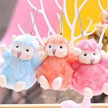 LLavero de Alpaca y oveja blanca de dibujos animados para niños, muñecos de peluche de oveja peluda suave, colgante, regalos de cumpleaños, 10cm 2024 - compra barato