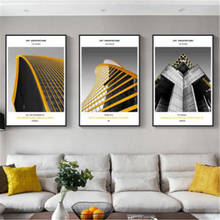 Office Building Yellow Black White Poster Canvas Print Painting Wall Art Living Room Home Decoration 2024 - buy cheap