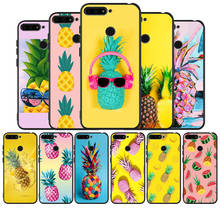 Colorful Pineapple black Silicone Phone Case For honor 20 Pro 8 8X 9 10 20 Lite for Mate 10 30 Lite Pro cover 2024 - buy cheap