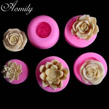 Aomily Flower Lotus Rose Cake Mold Wedding Cake Silicone Fondant Mold Mousse Brim Decor Sugarcraft Icing Mat Pad Pastry Baking 2024 - buy cheap